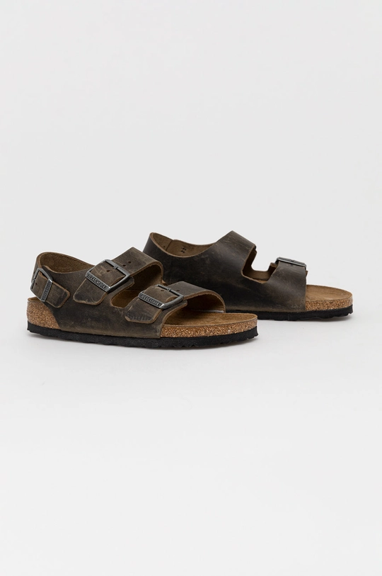 Usnjeni sandali Birkenstock zelena