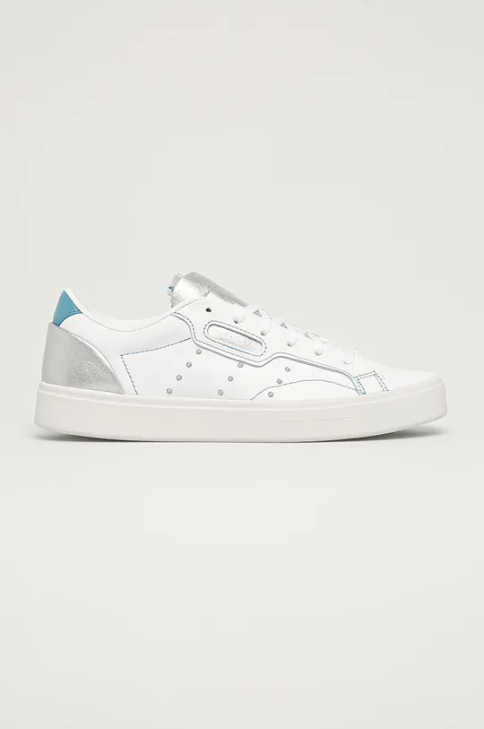 biały adidas Originals - Buty skórzane Sleek FY5055 Damski