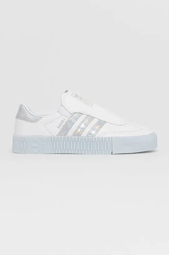 biały adidas Originals Buty skórzane G55551 Damski