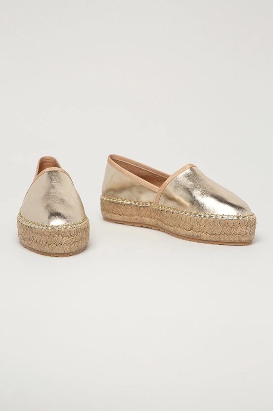 Love Moschino - Kožené espadrilky strieborná