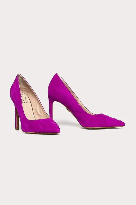 Baldowski - Velúr magassarkú cipő rózsaszín