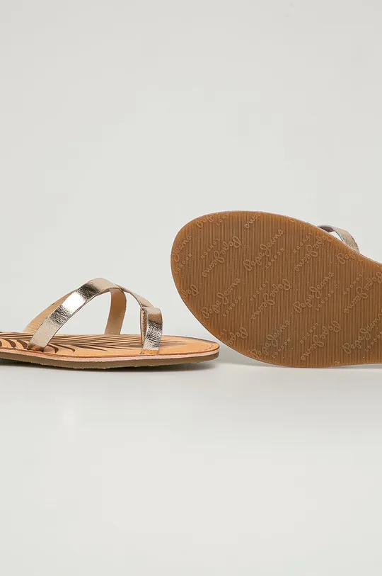 zlatá Pepe Jeans - Kožené sandále March