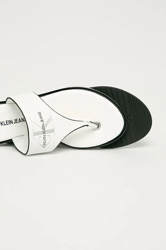Calvin Klein Jeans - Bőr flip-flop  Szár: természetes bőr Belseje: természetes bőr Talp: szintetikus anyag