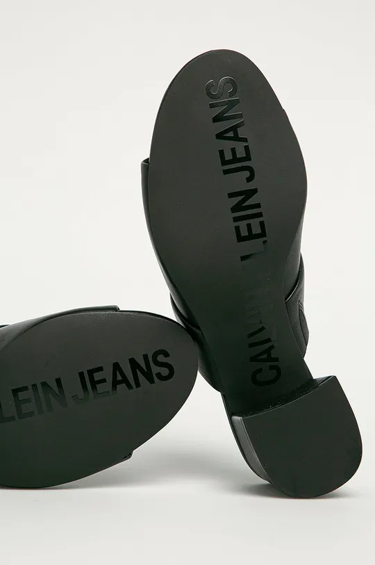 Calvin Klein Jeans - Klapki skórzane YW0YW00136BDS Damski
