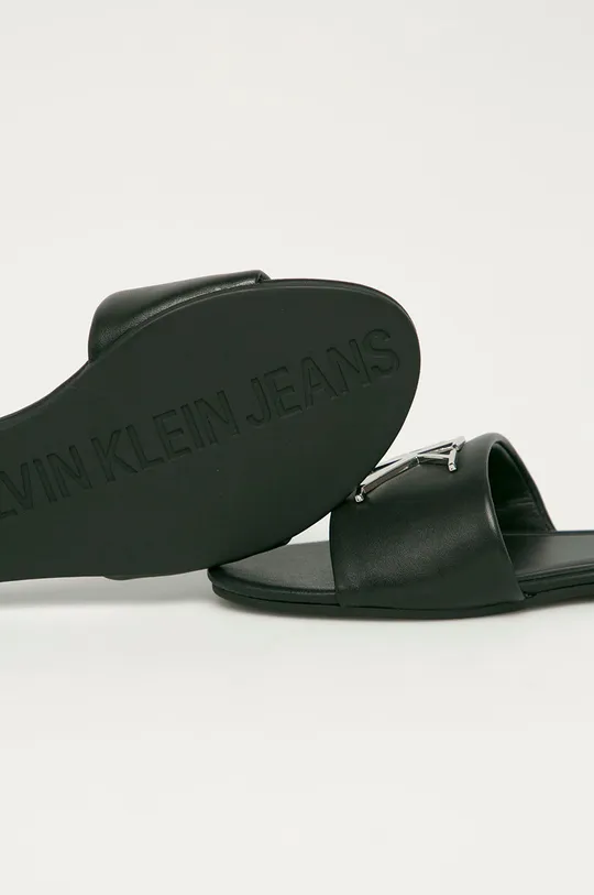 Calvin Klein Jeans - Bőr papucs fekete