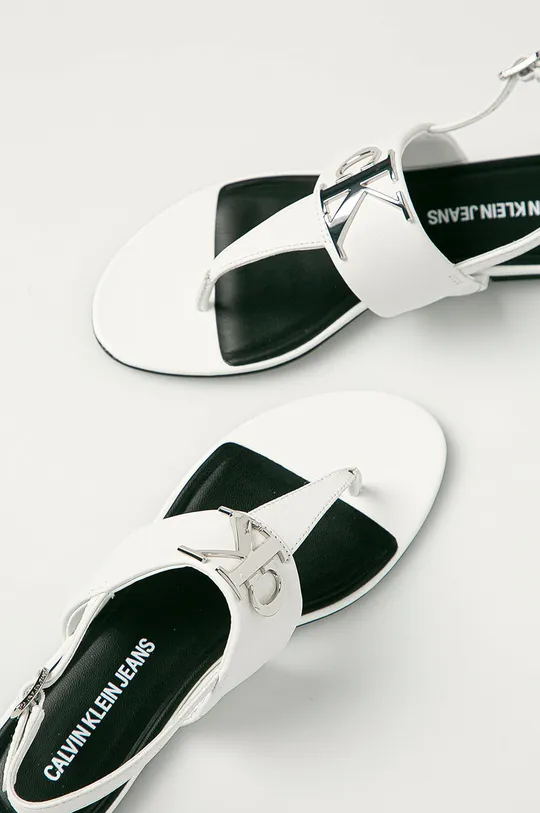 biela Calvin Klein Jeans - Kožené sandále