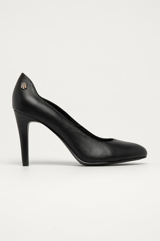черен Tommy Hilfiger - Кожени обувки с висок ток Жіночий