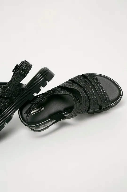 čierna Melissa - Sandále Croco Platform