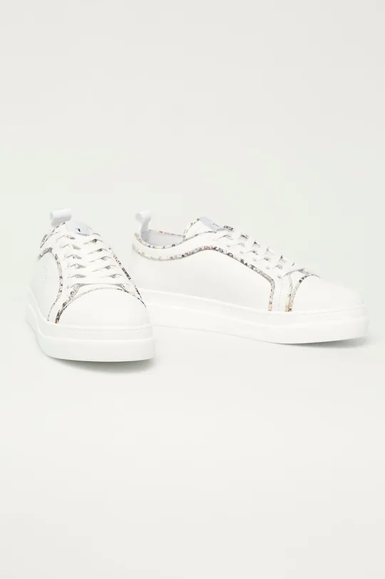 Trussardi Jeans - Kožená obuv biela