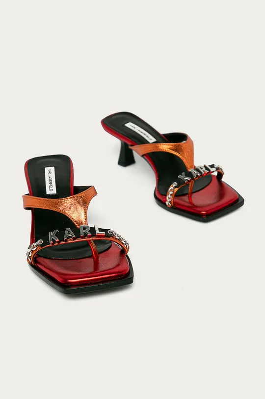 Karl Lagerfeld - Шкіряні сандалі помаранчевий