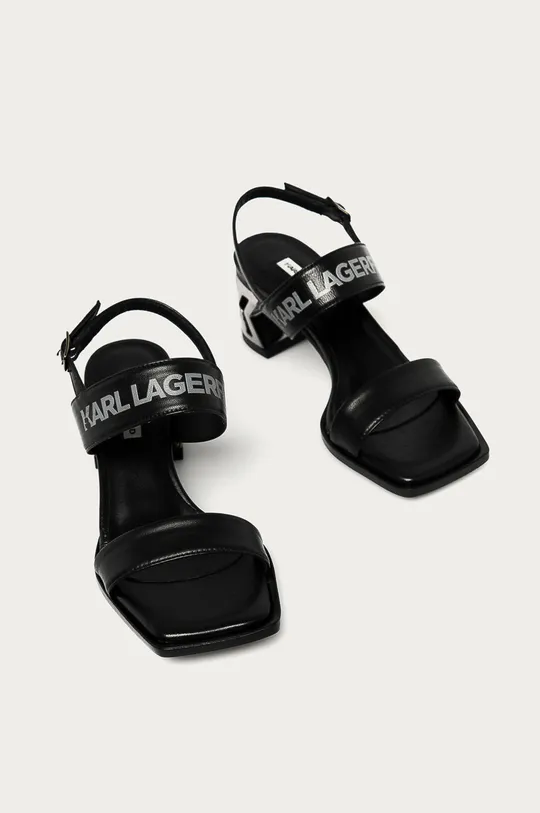 Karl Lagerfeld - Шкіряні сандалі чорний