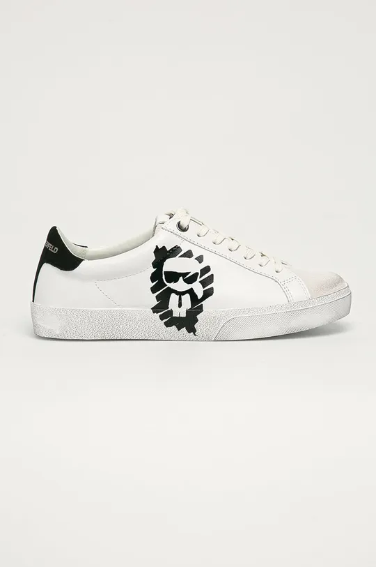 biały Karl Lagerfeld - Buty skórzane KL60123.011 Damski