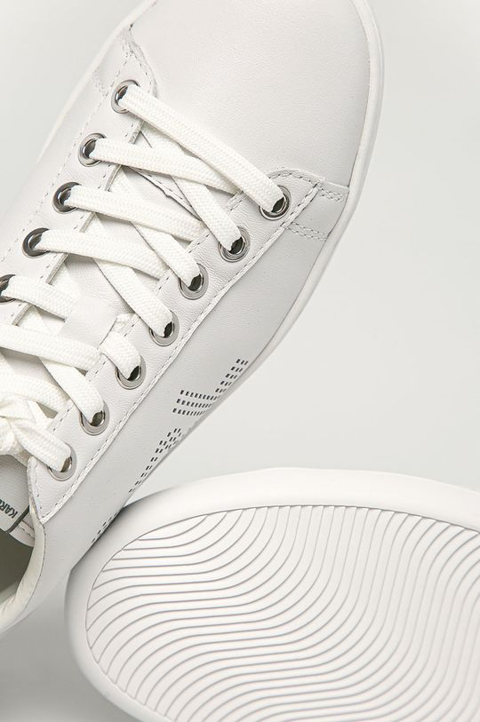 biały Karl Lagerfeld - Buty skórzane KL61220.01S