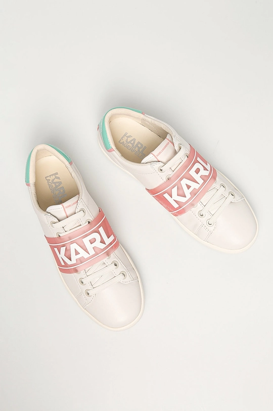 biały Karl Lagerfeld - Buty skórzane KL61237.0T9