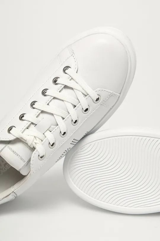 biały Karl Lagerfeld Buty skórzane KL62520.01S