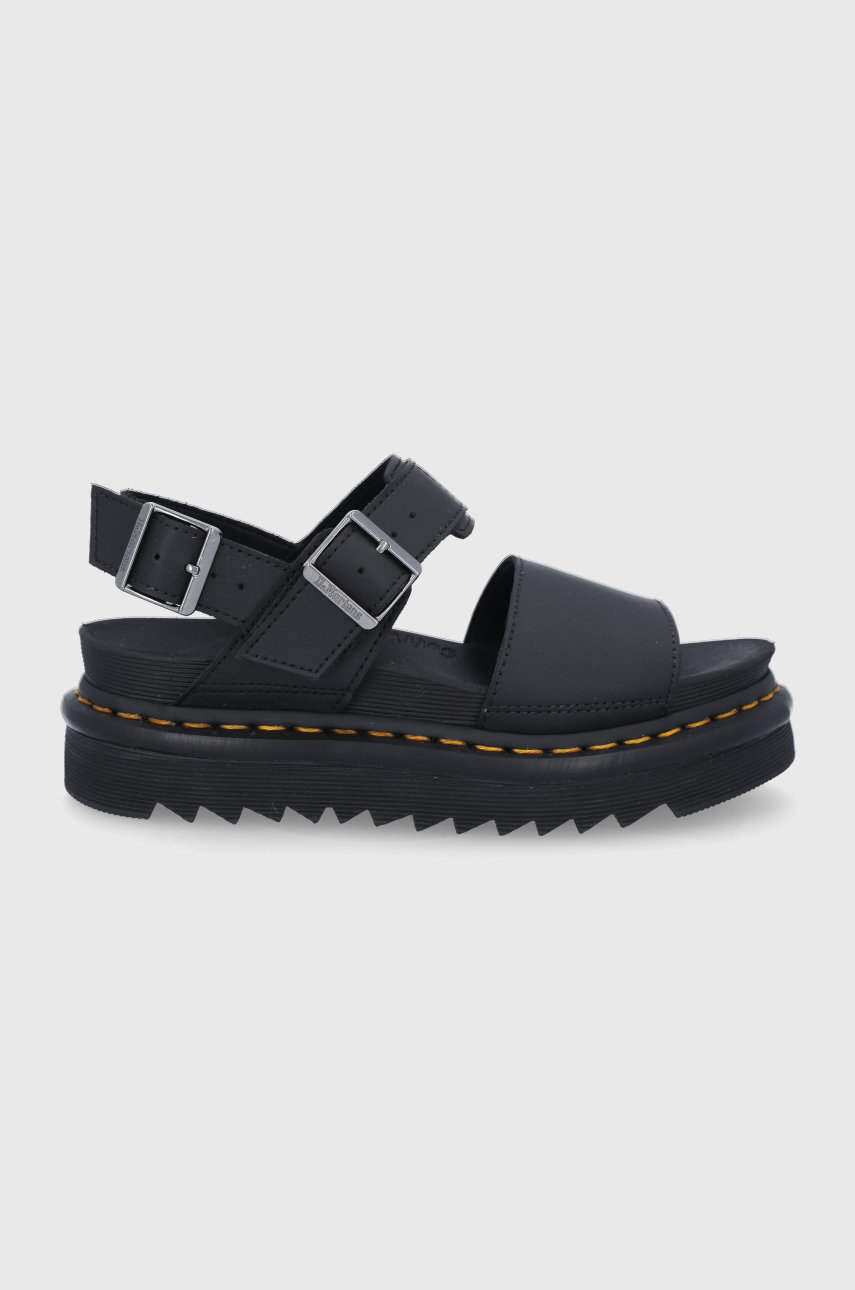 black Dr. Martens leather sandals Voss Women’s