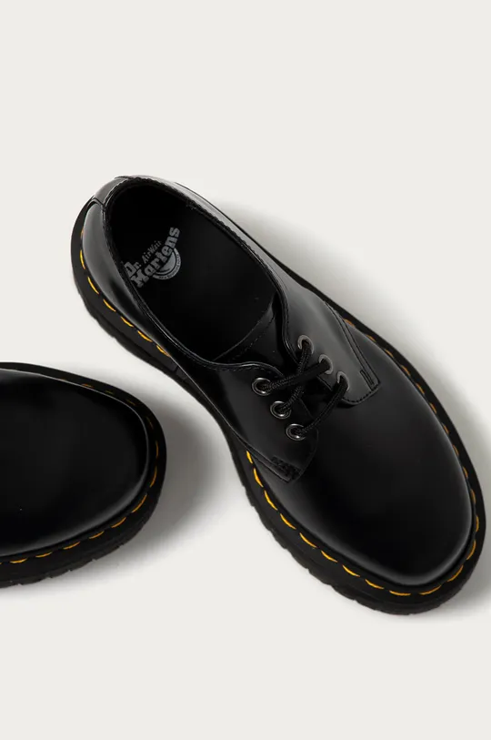 black Dr. Martens leather shoes 1461 Quad