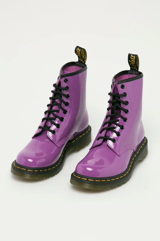 Шкіряні черевики Dr. Martens фіолетовий
