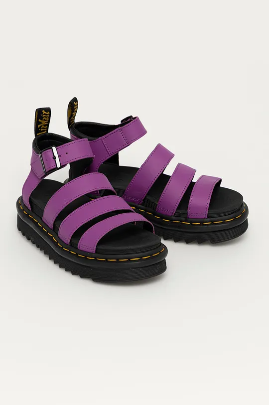 Kožené sandále Dr. Martens fialová