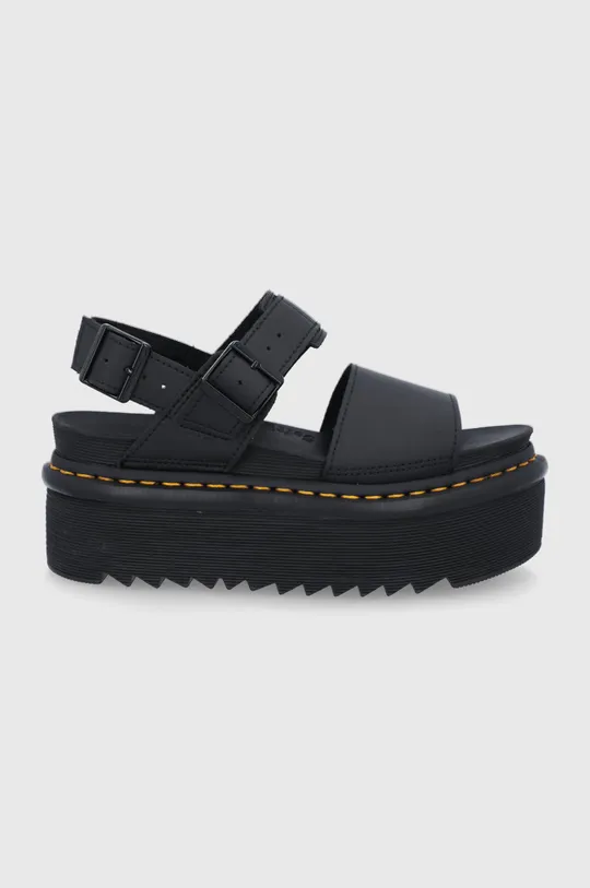 black Dr. Martens leather sandals voss quad Women’s