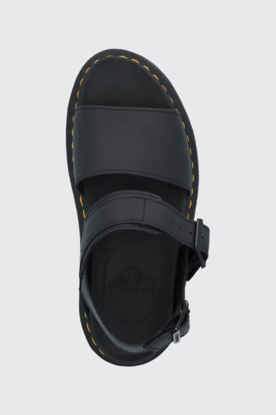black Dr. Martens leather sandals voss quad