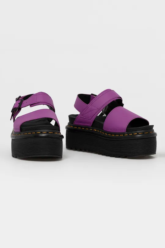 Kožené sandále Dr. Martens Voss Quad fialová