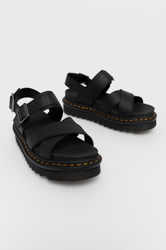 Kožené sandály Dr. Martens černá