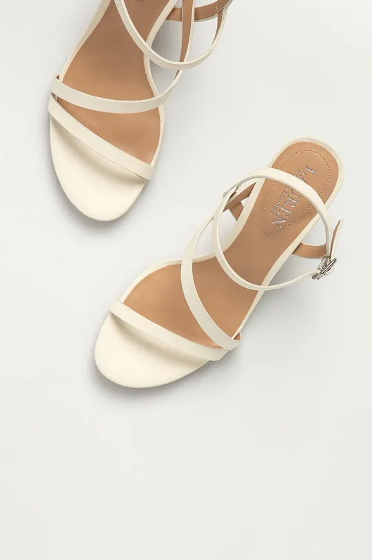 béžová Lauren Ralph Lauren - Kožené sandále