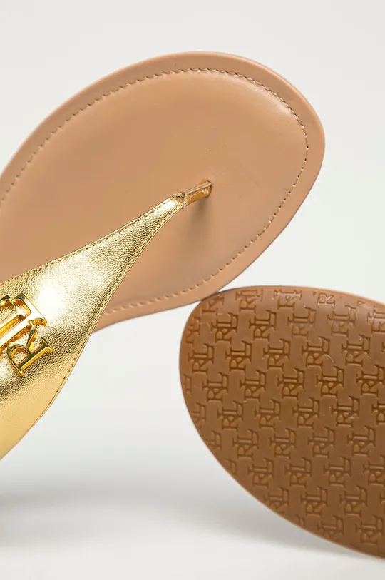 zlatá Lauren Ralph Lauren - Kožené sandále