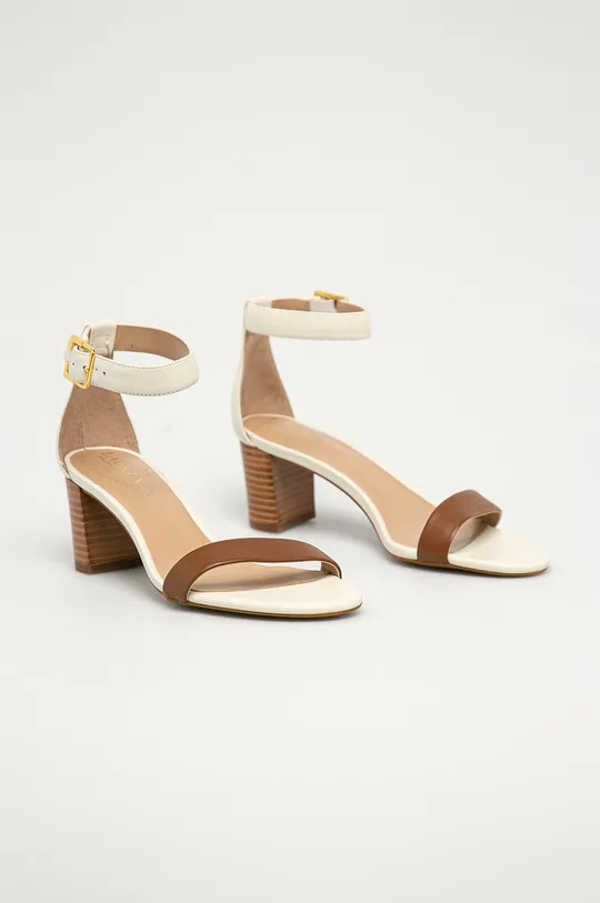 Lauren Ralph Lauren - Kožené sandále béžová
