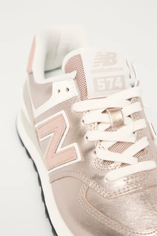 różowy New Balance - Buty skórzane WL574PM2