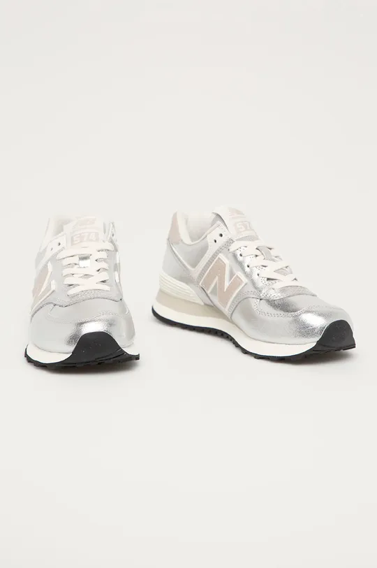 New Balance - Buty skórzane WL574PR2 srebrny