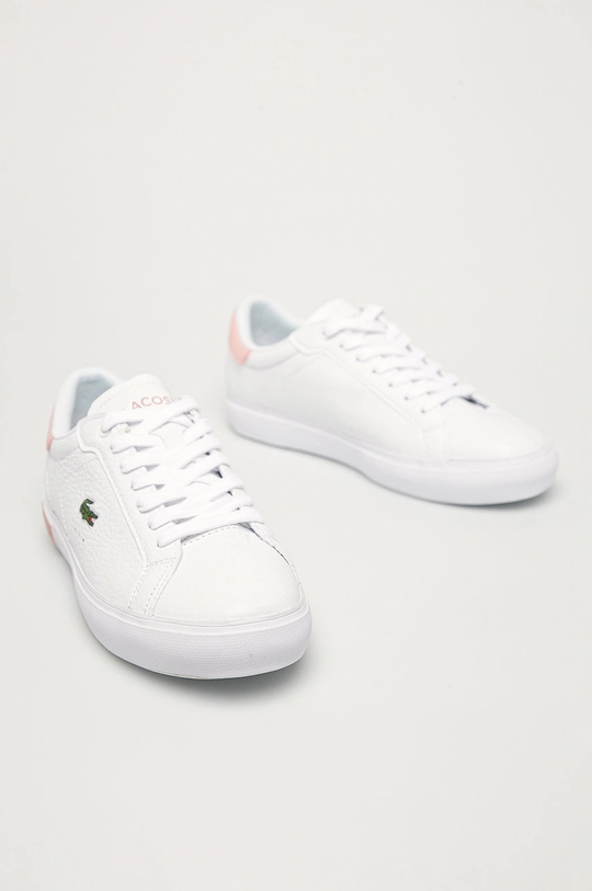 Lacoste - Kožená obuv Powercourt biela