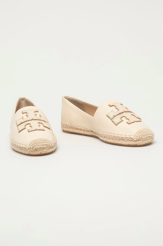 Tory Burch - Kožené espadrilky béžová