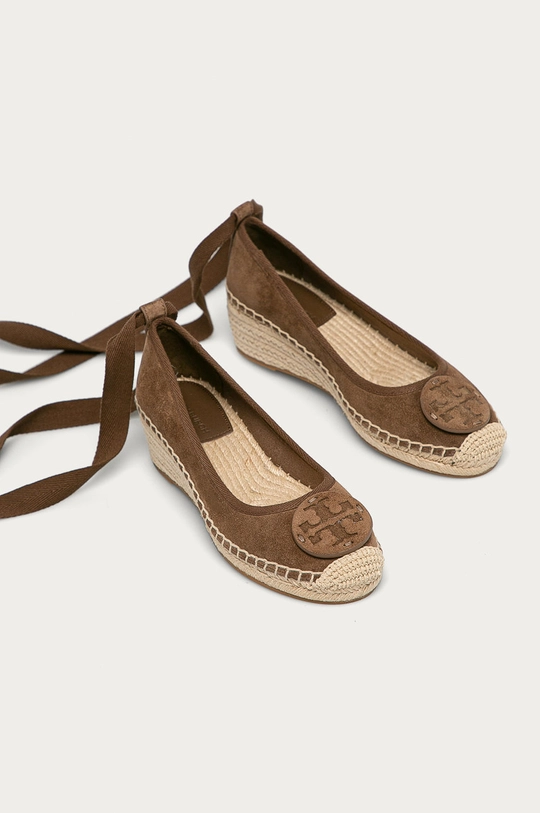 Tory Burch Espadryle zamszowe brązowy