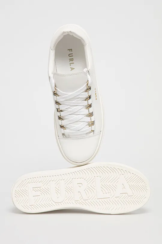 λευκό Δερμάτινα παπούτσια Furla