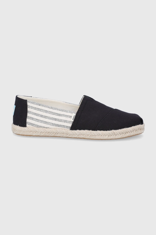 crna Espadrile Toms University Stripes Ženski