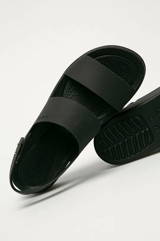 negru Crocs sandale Brooklyn Low Wedge