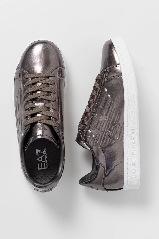 szary EA7 Emporio Armani Buty skórzane X8X001.XK186.N435