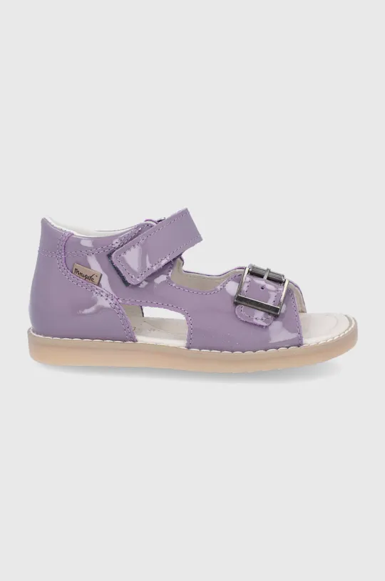 фиолетовой Детские кожаные сандалии Mrugała Для девочек