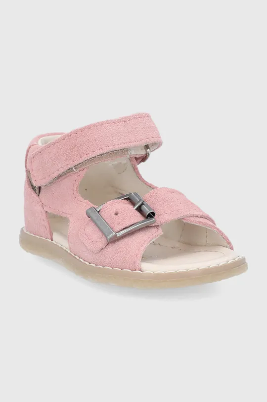 Detské kožené sandále Mrugała ružová