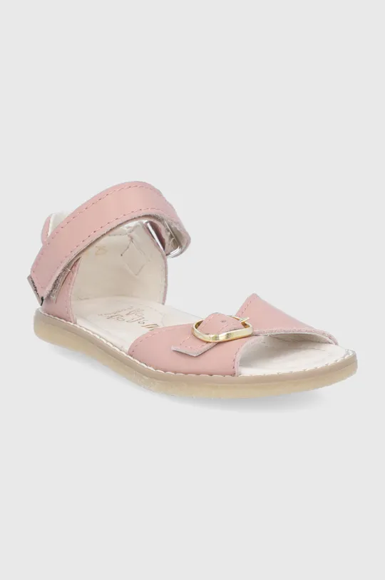 Detské kožené sandále Mrugała ružová