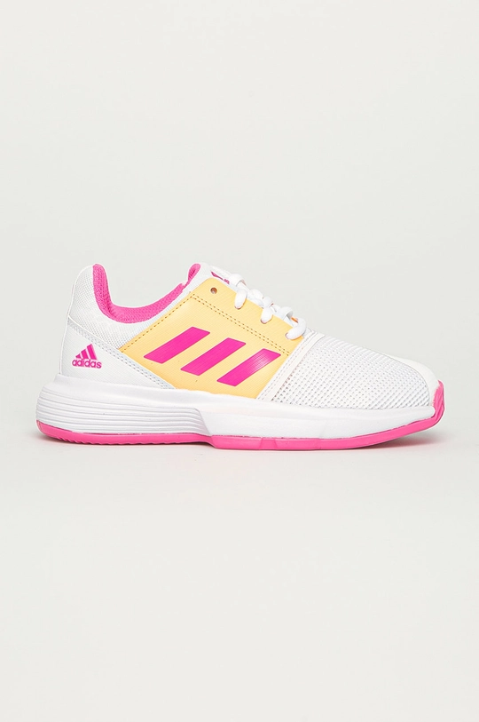 biały adidas Performance - Buty dziecięce CourtJam xJ FX1490 Dziewczęcy