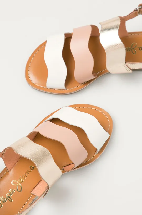ružová Pepe Jeans - Detské kožené sandále Mandy 3 Waves