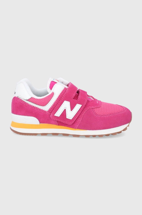 fioletowy New Balance Buty skórzane dziecięce PV574HP2 Dziewczęcy