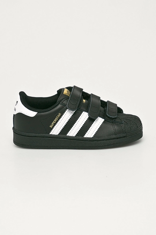 čierna adidas Originals - Detské kožené topánky Superstar CF EF4840 Detský