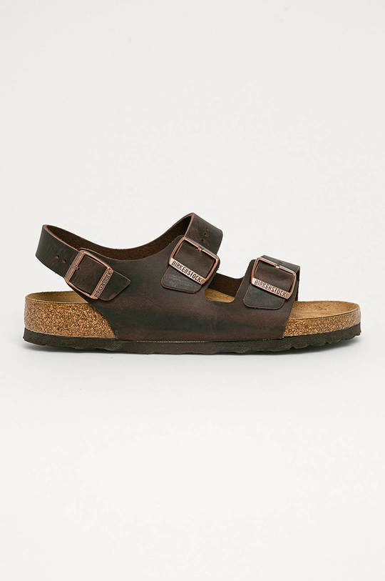 rjava Birkenstock usnjeni sandali Milano Moški