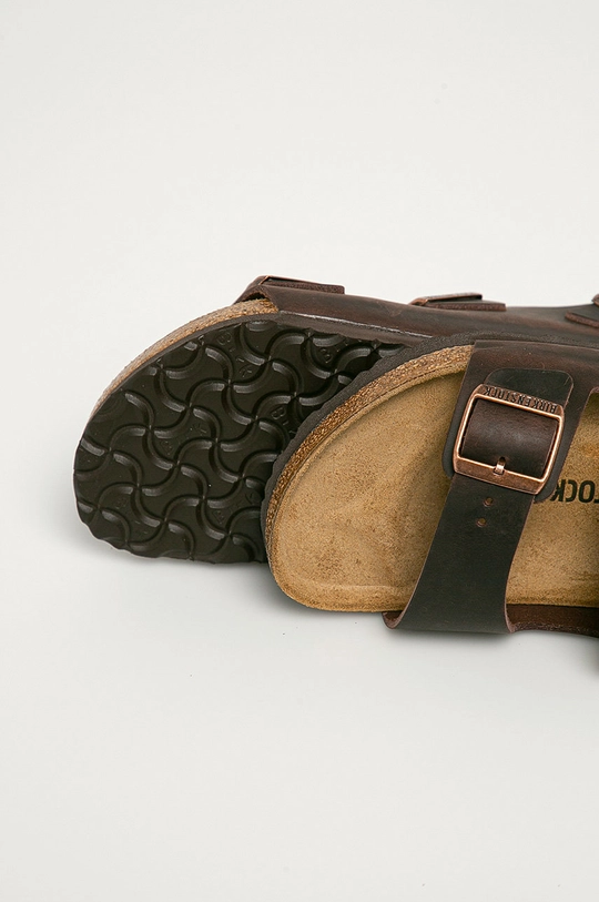 brown Birkenstock leather sandals