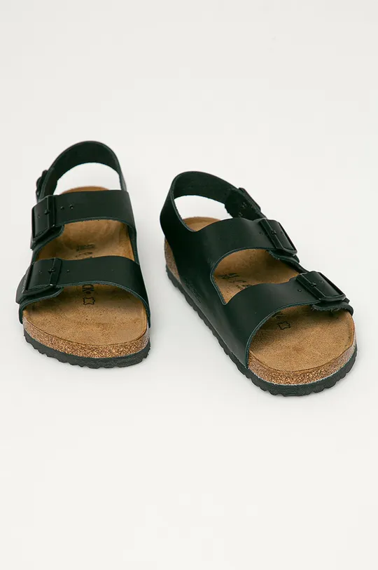 Birkenstock usnjeni sandali Milano črna