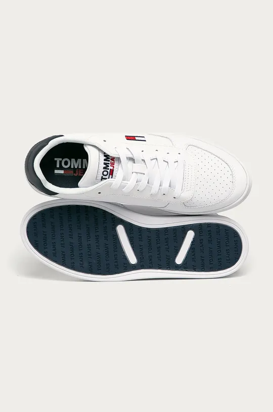 biały Tommy Jeans - Buty skórzane EM0EM00647